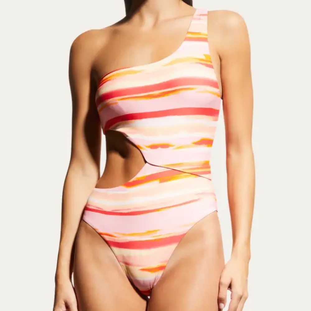 {Milly} Cabana Brand New Sunset Stripe One Piece With Cutout